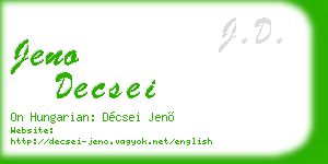 jeno decsei business card